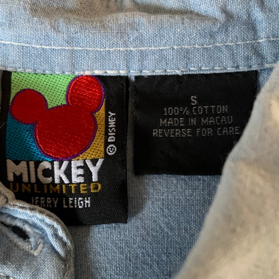 Vintage 1990’s Mickey Mouse Womens Button Denim S… - image 8