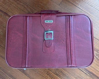 【西野家限定】 スウェット Burgundy M・コンパクトミラー・ポーチ3点 Vintage New Vista Vinyl Travel Burgundy Maroon 1970's Suitcase - Etsy