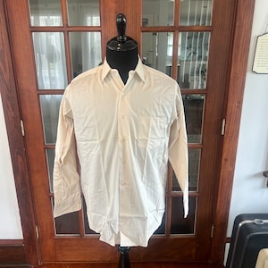 Vintage 1970&#39;s Sanforized Plus Cotton Button Down Shirt NOS