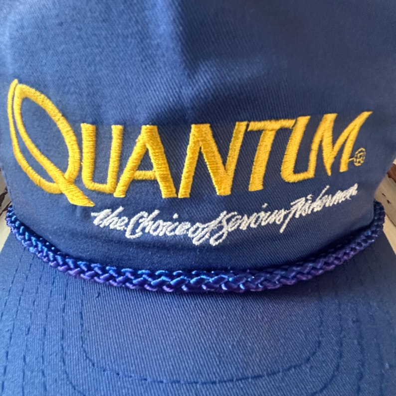 Vintage 1990's Quantum Choice Serious Fisherman Hat Blue Snapback ...