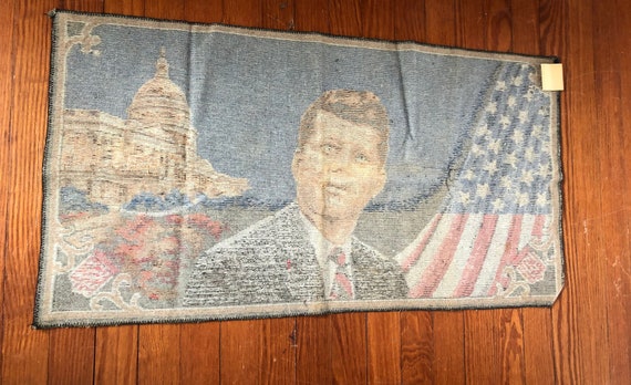 Vintage New Old Stock 1960's President John Kennedy Tapestry Wall