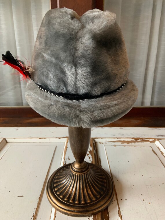 Vintage 1960’s or 1970’s Faux Fur Fedora Hat - image 2