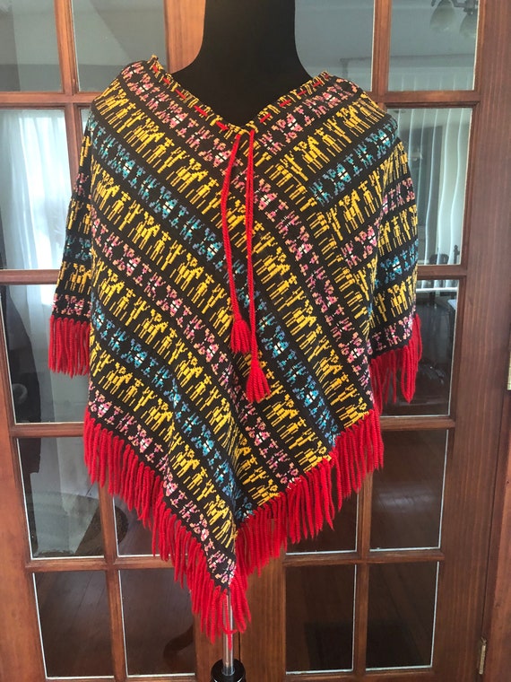 Vintage Handmade Handcrafted Poncho