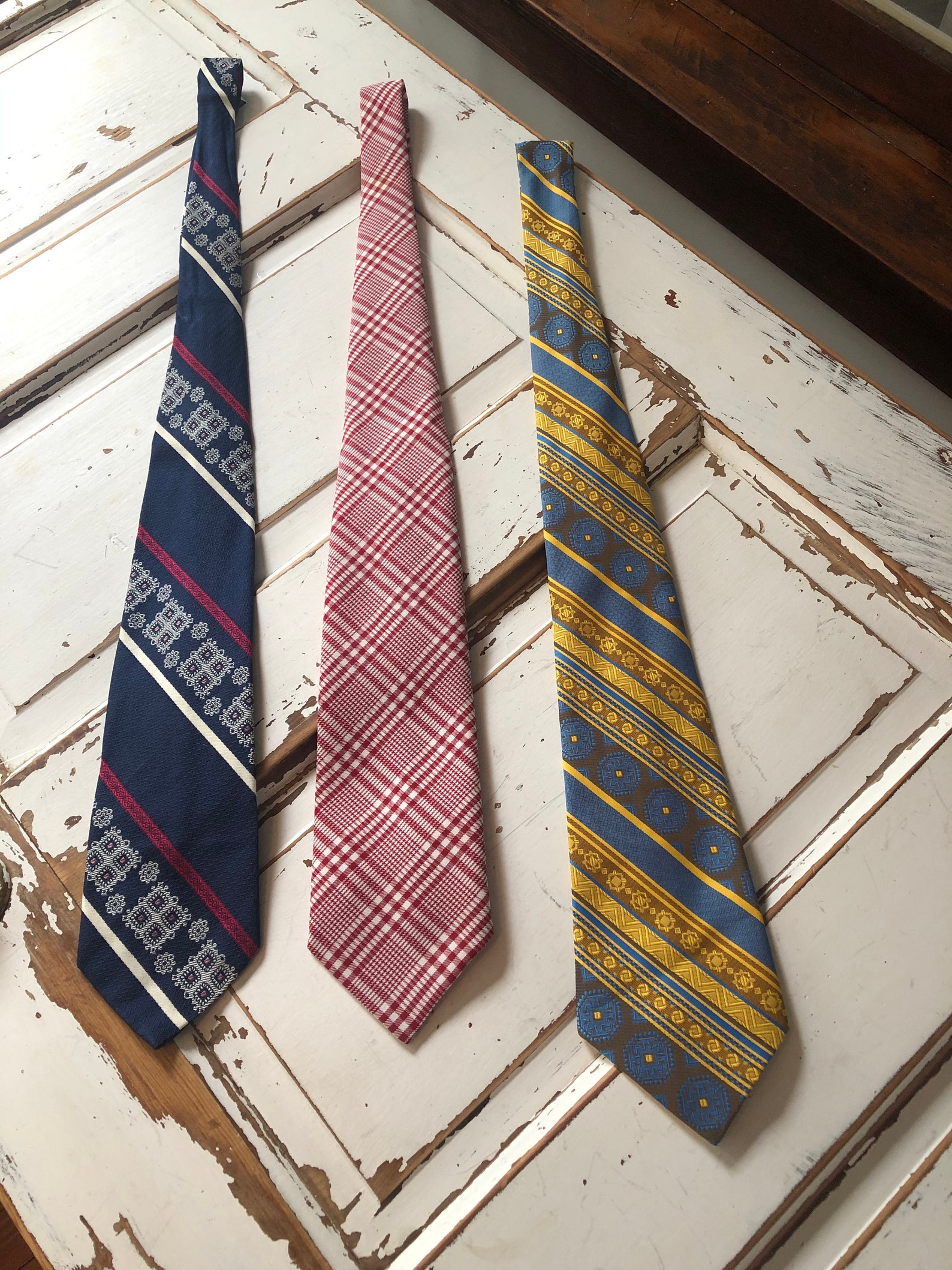 Vintage Set of 3 1970s Ties Etsy