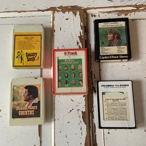 Vintage Set of 5 1970’s Country 8 Track Tapes