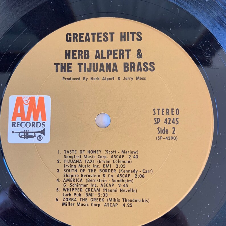 Vintage Herb Alpert and the Tijuana Brass Greatest Hits Vinyl Etsy