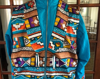 Vintage 1990's Southwestern Pattern Windbreaker - Etsy