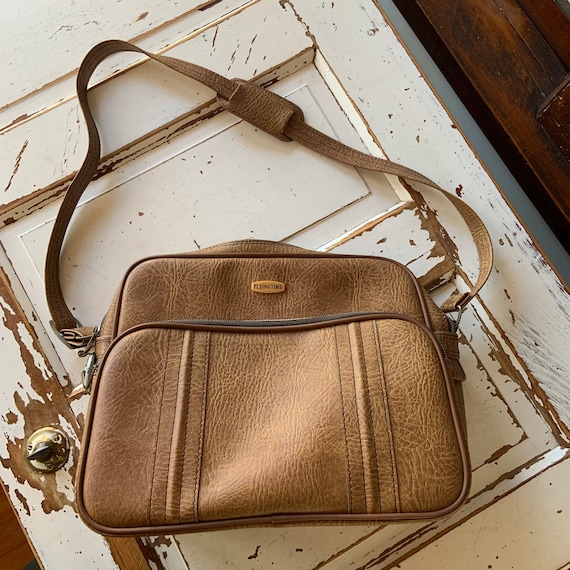 バッグ USA Dead stock 70s Flight Travel Bag Vintage 1970's Flying Time Brown Carry on Luggage Shoulder Bag - Etsy