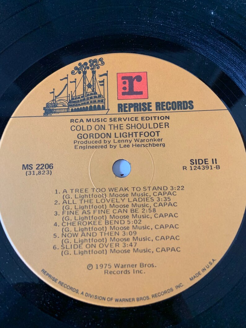 Vintage 1975 Gordon Lightfoot Cold on the Shoulder Vinyl Album Etsy