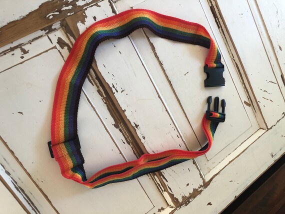 Set of 2 Vintage 1990’s Rainbow Belt for Suitcase - image 7