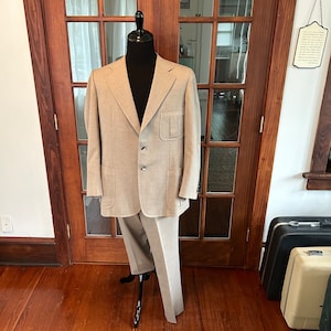 Vintage 1970’s or 1980&#39;s Bambergers Mens Polyester Blend Suit