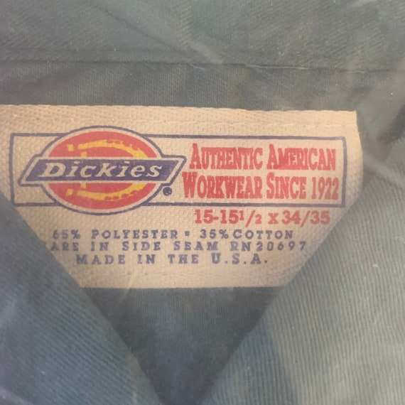 Vintage 1990’s NOS Dickies  Green Work Shirt Long… - image 3