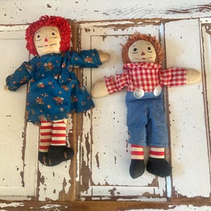 Vintage Antique Raggedy Ann & Andy Doll Set