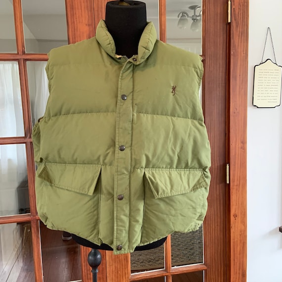 olive green down vest
