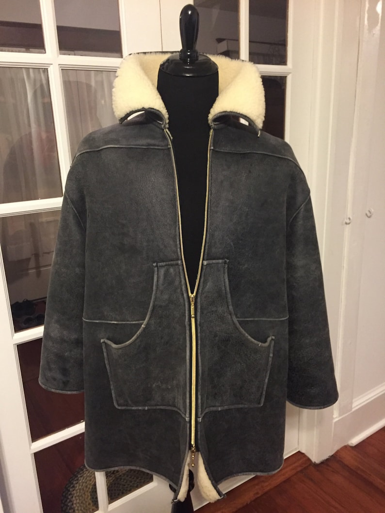 Vintage Designer State of Claude Montana Lamb Coat image 2