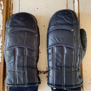 Gants Homme Vintage En Cuir Noir Premium - Marque Conroy - Taille XL - Occasion Bon état