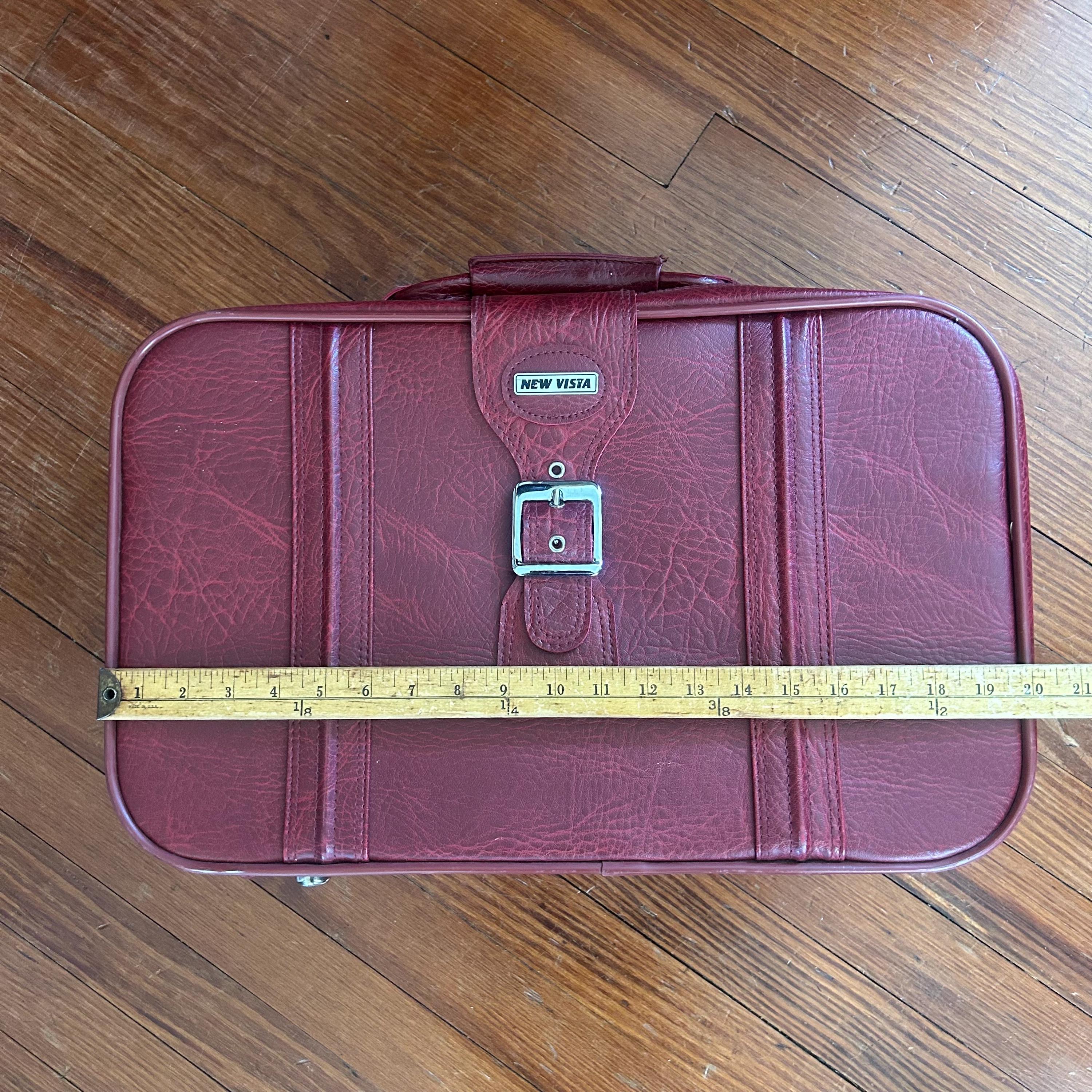 Vintage New Vista Vinyl Travel Burgundy Maroon 1970's Suitcase - Etsy