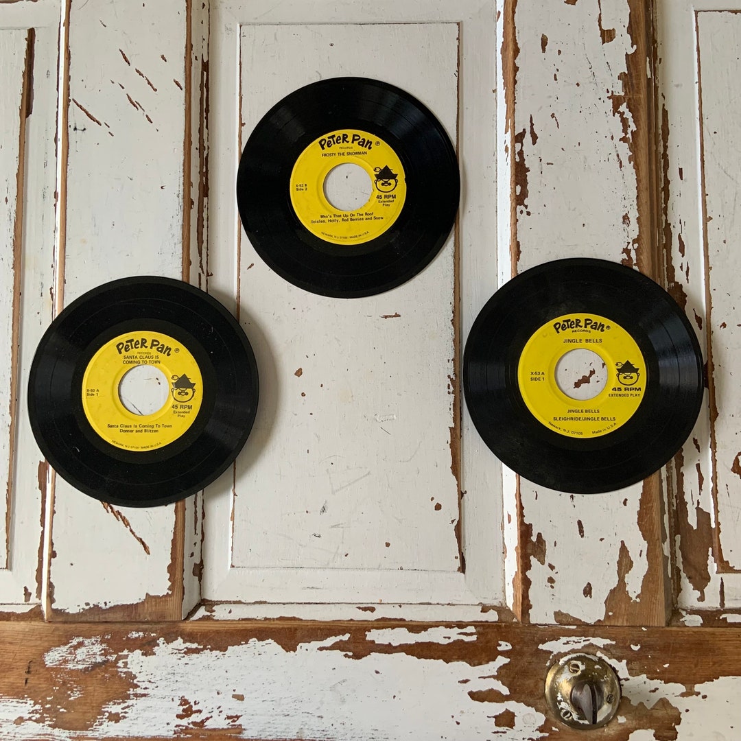 Set of 3 1970’s Vintage Christmas Vinyl 45 Records Peter