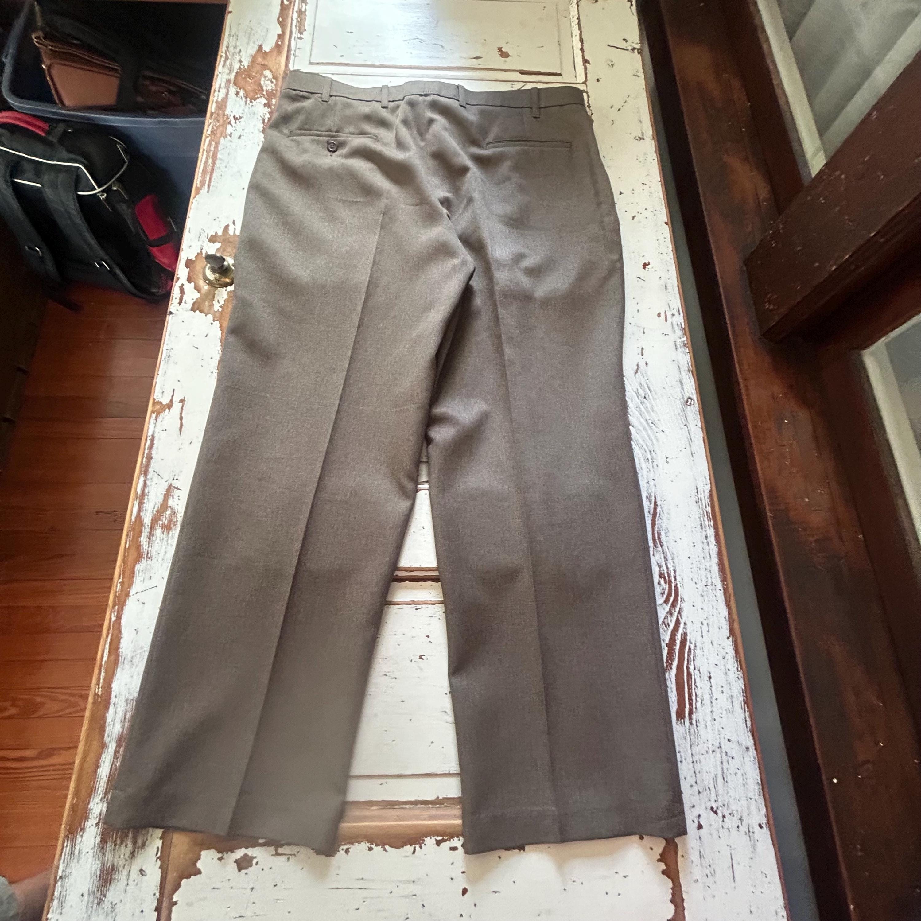 [35×32] 1980~90's Levi's ACTION SLACKS VINTAGE Levis Action Slacks Pants Men 35x30 Brown Retro 80s