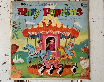 Vintage Vinyl Album 1964 Walt Disney Presents Mary Poppins Disneyland Records