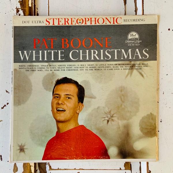 Vintage 1959 Pat Boone White Christmas Vinyl Album