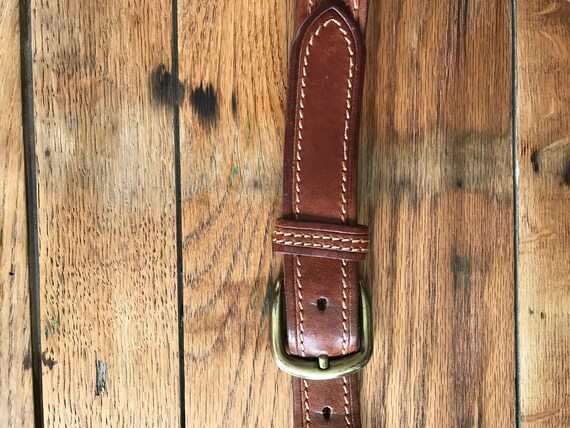 1980's Geoffrey Beene Italian Brown Leather Belt - image 7