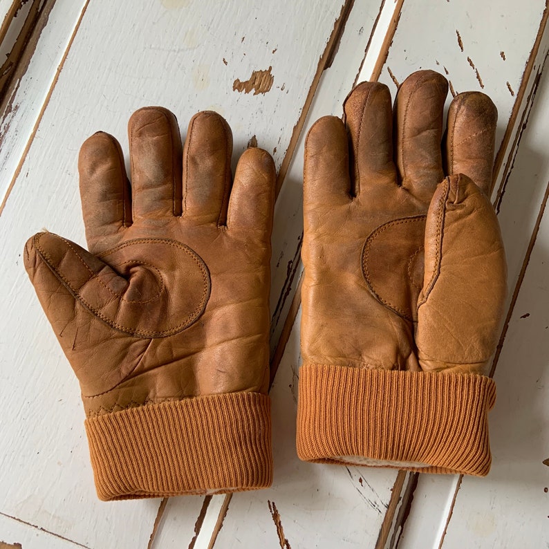 Vintage 1980s Saucanc Leather Winter Gloves image 3