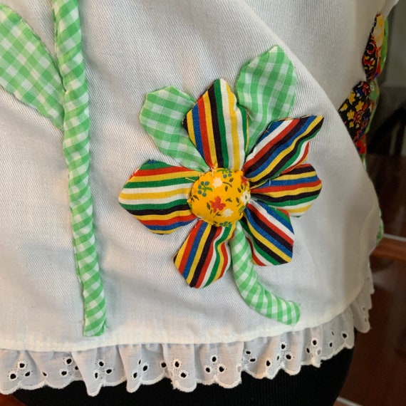 Vintage 1970’s Hand Sewn Flower Blouse Shirt - image 10