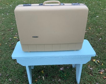 Vintage Sears Carry on Bag Retro 1960s Mid Century Modern + Cognac