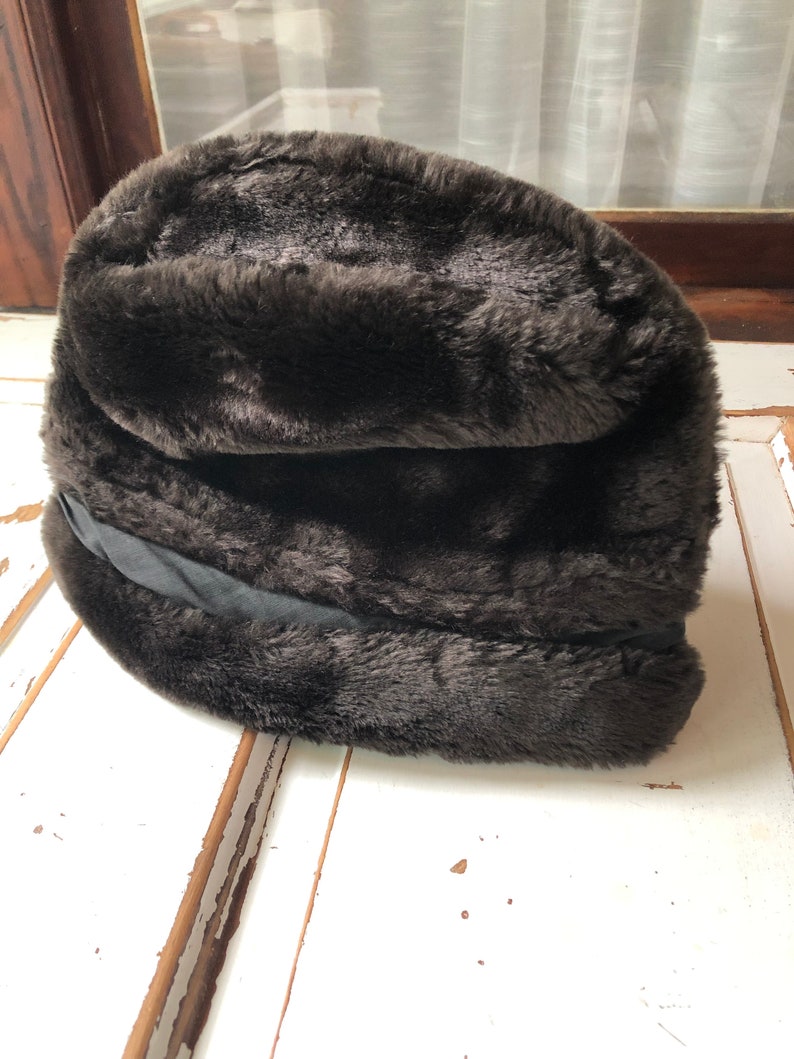 Vintage 1960s Russian Style Faux Fur Hat image 3