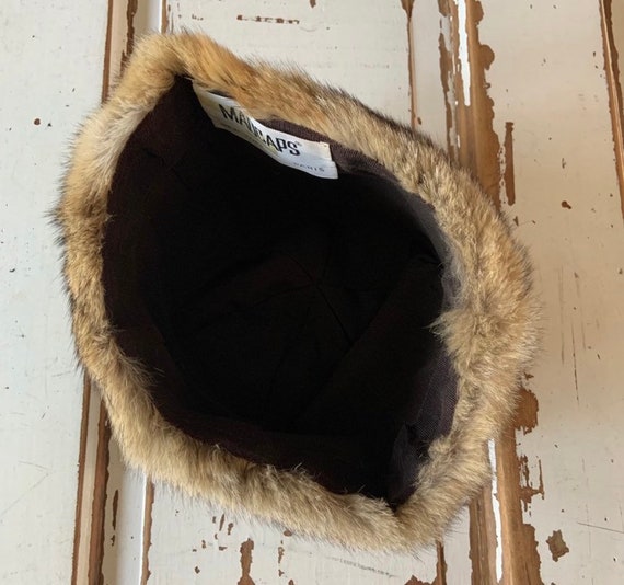 Vintage Madcaps New York Paris Faux Fur Wide Brim Floppy Hat VTG Taupe Gray VTG Women main image 3