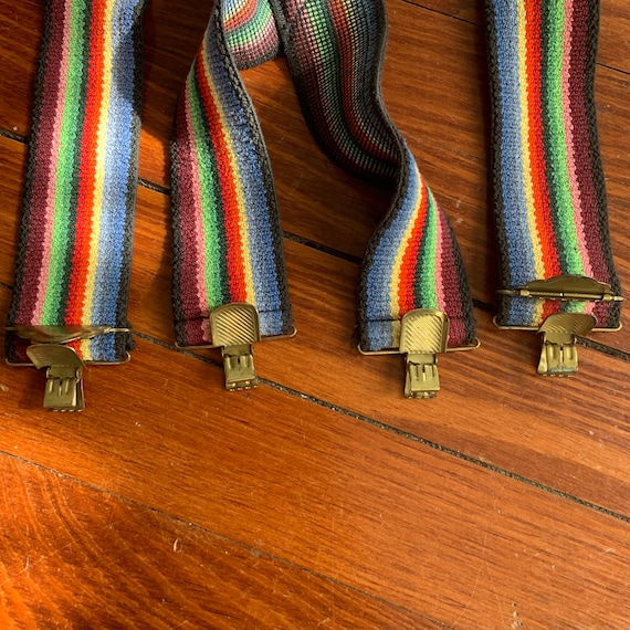 Vintage 1980’s Rainbow Colorful Suspenders - image 9