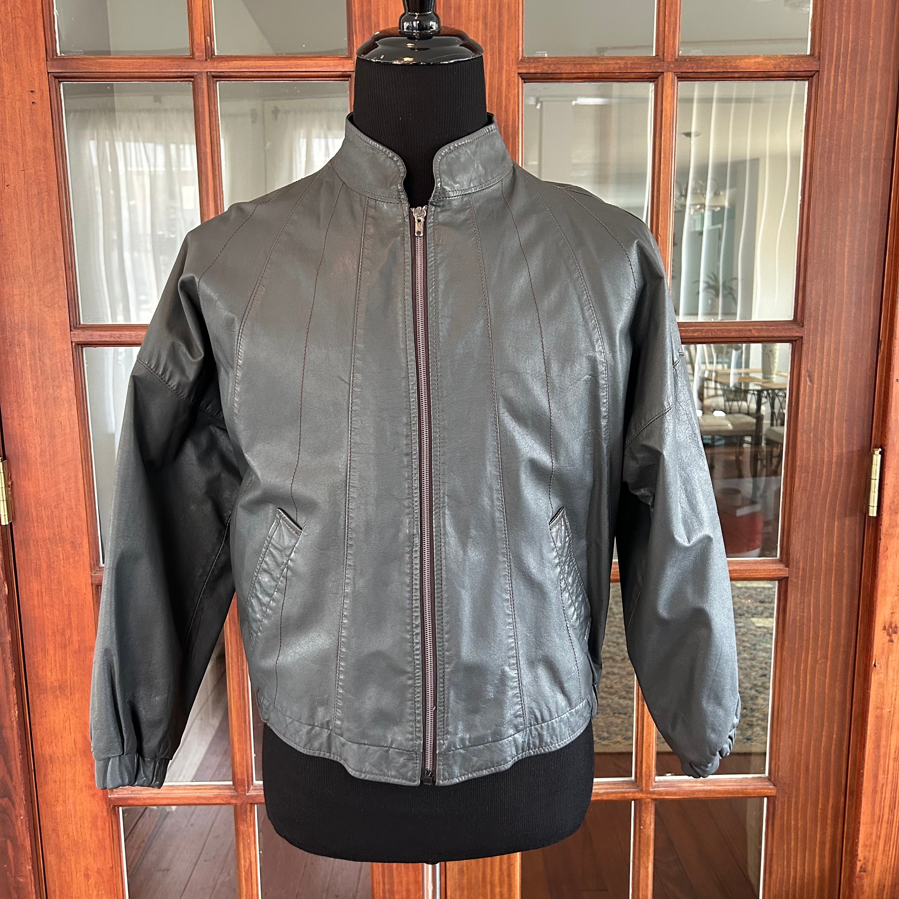 ジャケット・アウター 80s vintage real leather car coat Vintage 80s Leather Jacket by Park V- Blk Leather Jacket