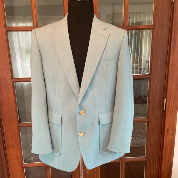 Vintage 1970’s Powder Blue Polyester Wool Blend Sp