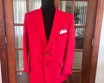 Blazer deportivo de poliéster con solapa con muesca de 3 botones para hombre, años 80 o 90, talla 40