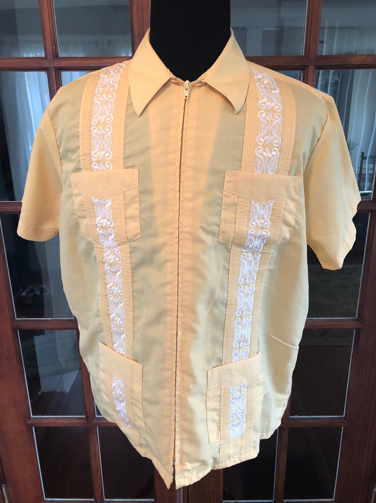 Camisa Guayabera Vintage 1990's Zipper - Etsy México
