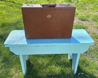 Porte-documents en cuir Lions Club International vintage des années 1960