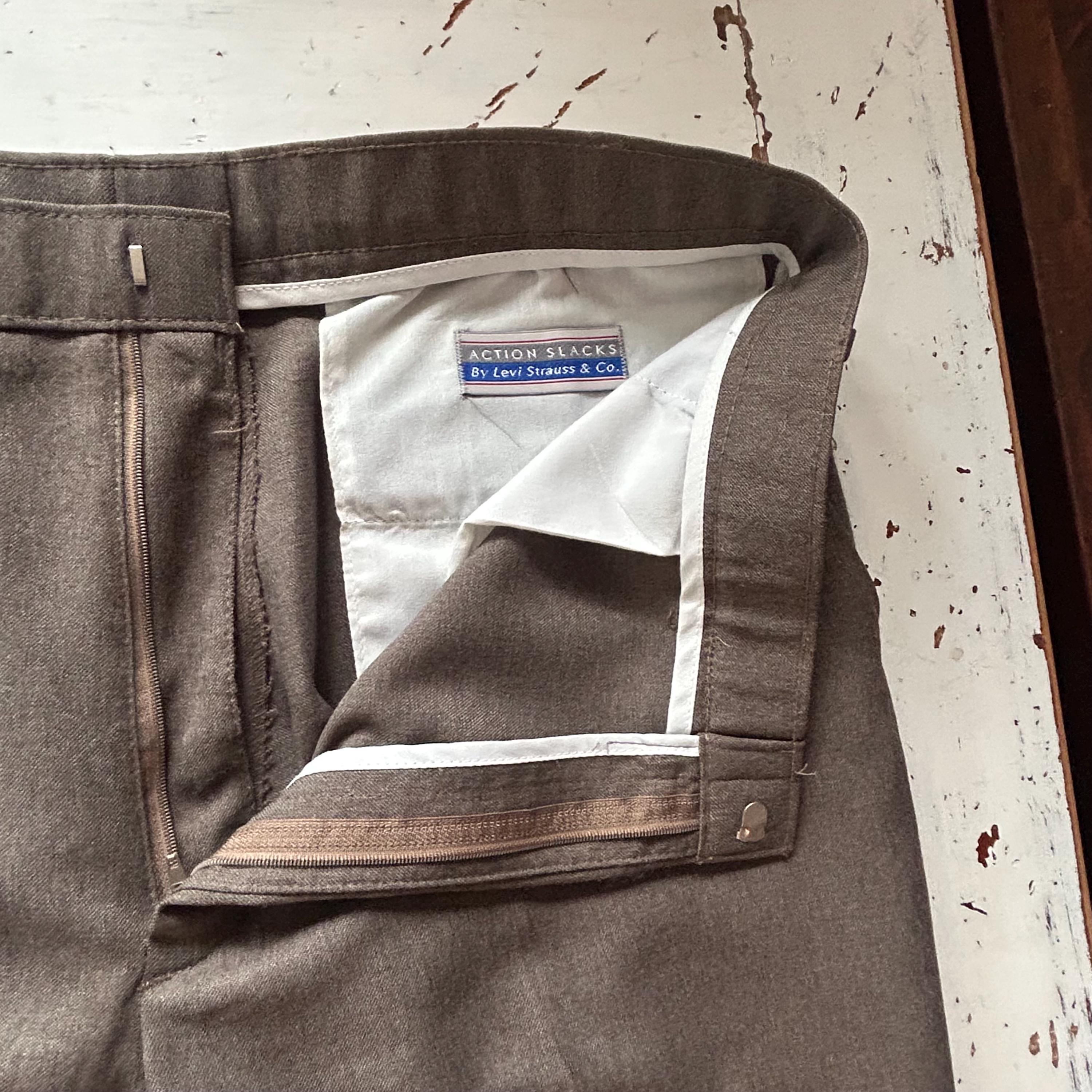 パンツ 90s vintage Levi's ACTION SLACKS Vintage Levi's Action Slacks - Brown - Flat Front