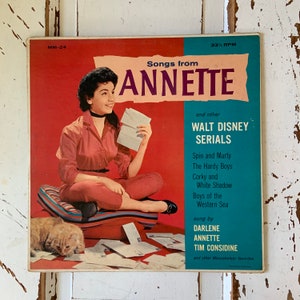 Vintage 1958 Disney Album Mickey Mouse Club Songs From Annette Vinyl