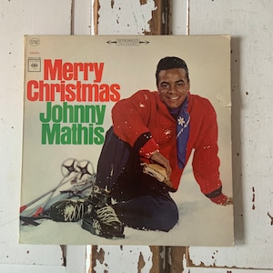 Vintage Merry Christmas Johnny Mathis LP Vinyl record