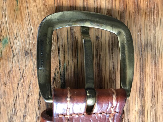 1980's Geoffrey Beene Italian Brown Leather Belt - image 2