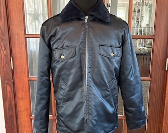 Vintage 80s Brown Leather Bomber Jacket: Oversized Sheepskin Moto