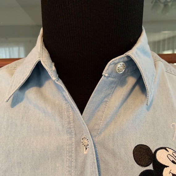 Vintage 1990’s Mickey Mouse Womens Button Denim S… - image 9