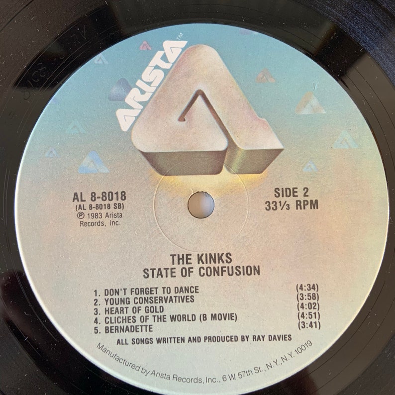 Vintage 1983 Vinyl Album the Kinks State of Confusion | Etsy