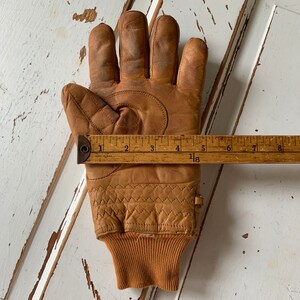 Vintage 1980s Saucanc Leather Winter Gloves image 8