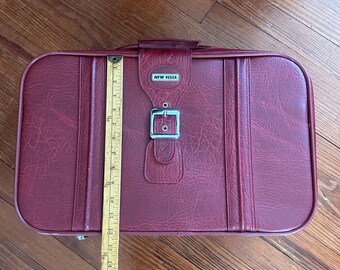 Vintage New Vista Vinyl Travel Burgundy Maroon 1970's Suitcase - Etsy