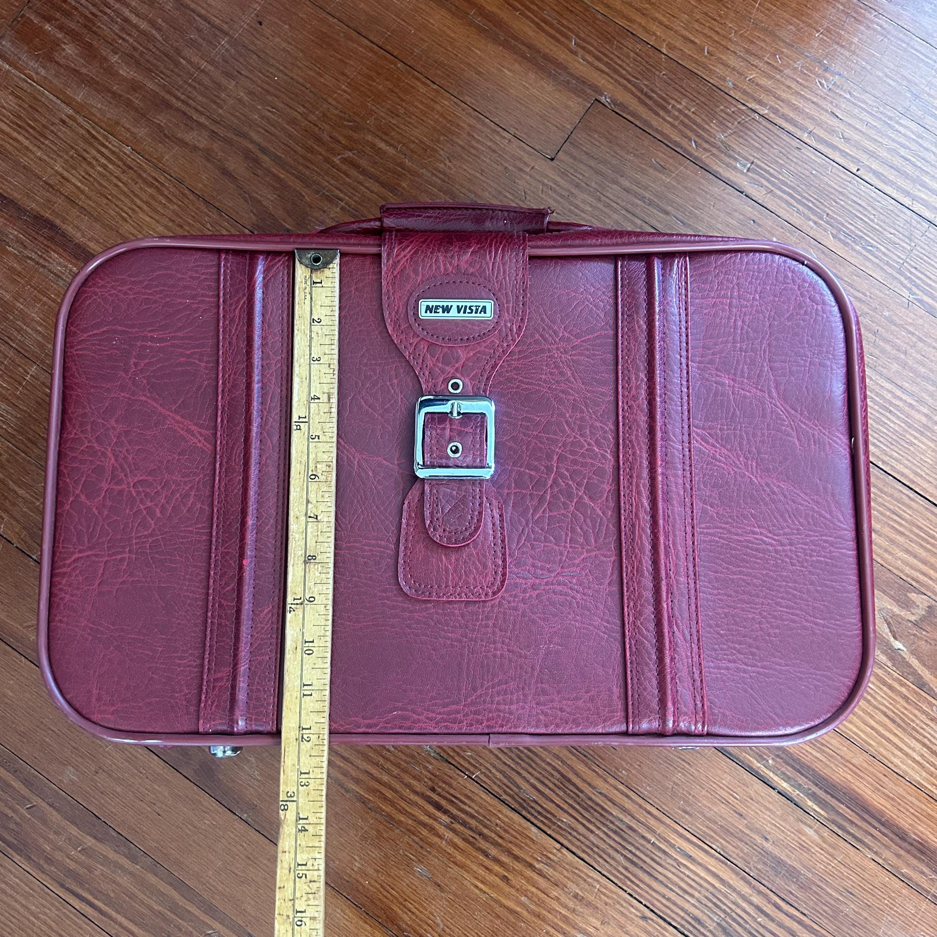 Vintage New Vista Vinyl Travel Burgundy Maroon 1970's Suitcase - Etsy