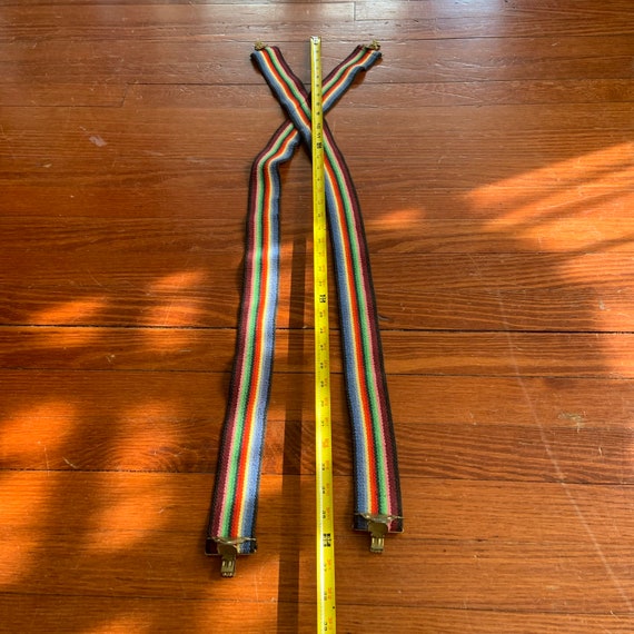 Vintage 1980’s Rainbow Colorful Suspenders - image 8