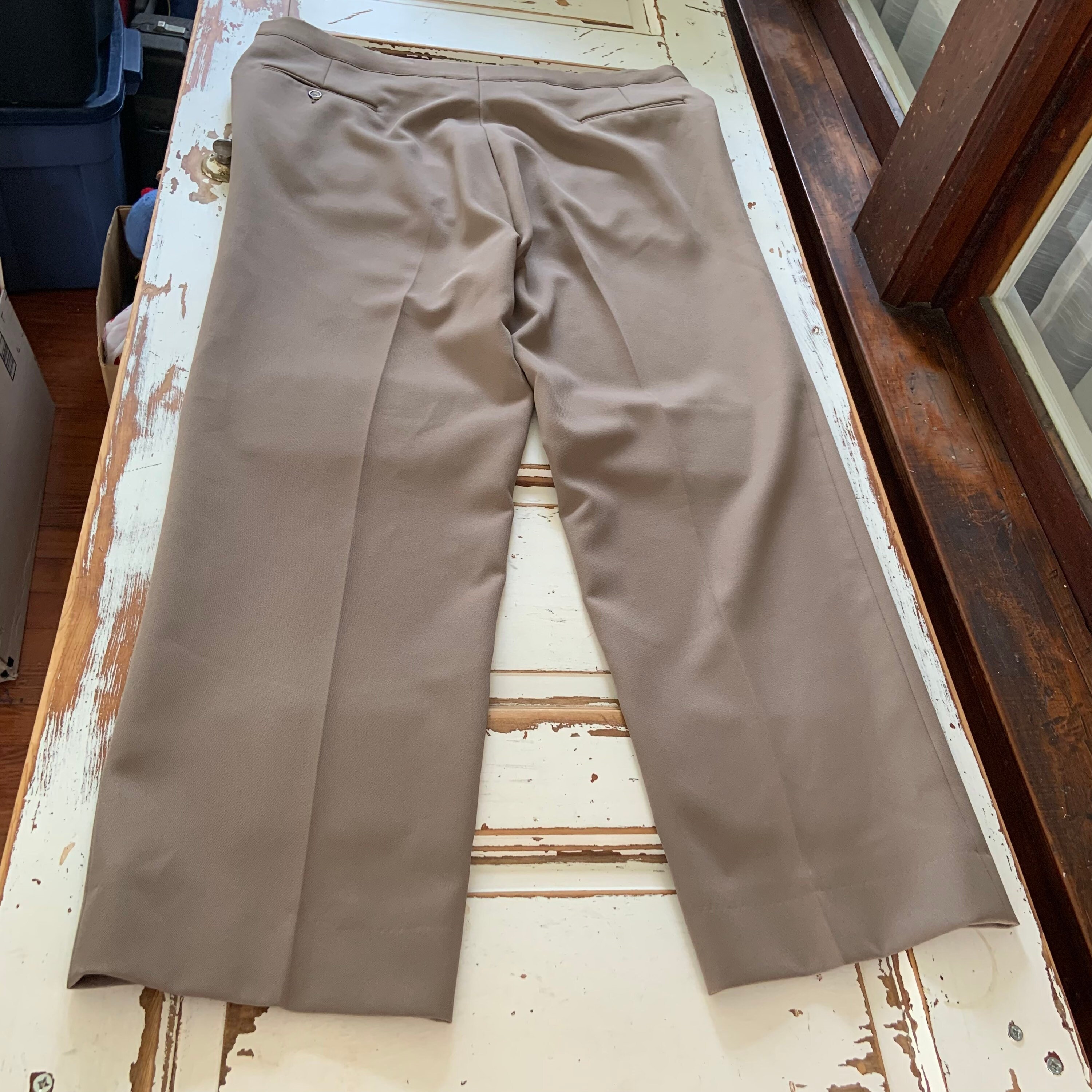 〜90's OLD 日本製 BARREAUX 2Tuck Rep Slacks 90s wool polyester 2tuck wide slacks W34 L29 O.U.T.