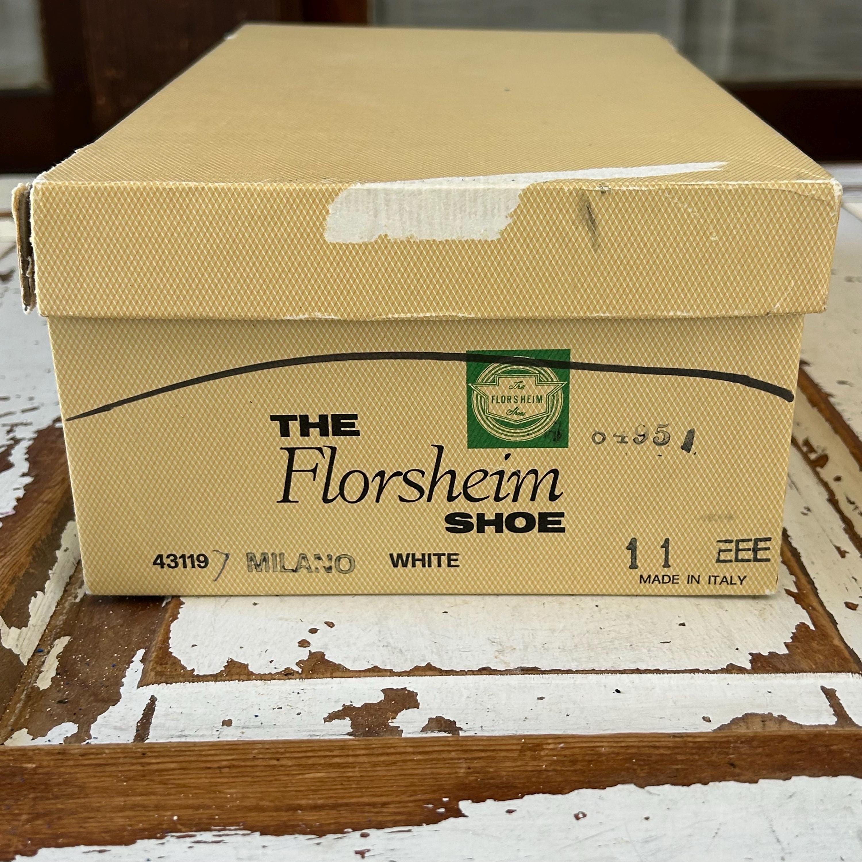 Vintage Florsheim White Leather Italian Made Loafers Mens Size 11 EEE w Box Vintage Florsheim White Leather Italian Made Loafers Mens  main image 2